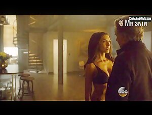 India de Beaufort teases in sheer lingerie during a steamy bedroom scene from Blood & Oil (2015).