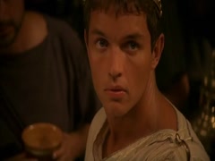 Sienna Guillory appears fully nude in a seductive scene from the miniseries Helen of Troy (2003).