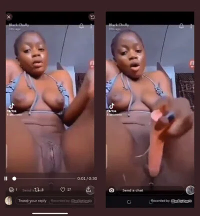 She Put On a Nasty Vibrator Show With Her Tits Out