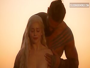 Emilia Clarke bares her breasts in a seductive nude scene from Game of Thrones (2011-2019)