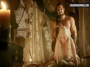 Emilia Clarke bares her breasts in a seductive nude scene from Game of Thrones (2011-2019)