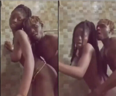 Naija students couple fuck like a porn star and video in the bathroom while enjoying that wet pussy and stroking with his BBC