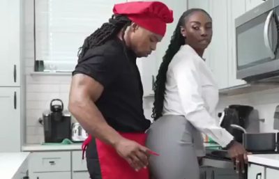 Bent her over the kitchen counter and ate that pussy so good from the back